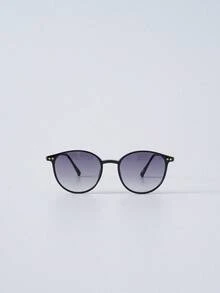 Retro Round Metal Fashion Glasses For Men & Women, Classic Style For Outdoor Travel, Beach, Daily Outfit, Summer Winter Gifts - Ombre - View 7