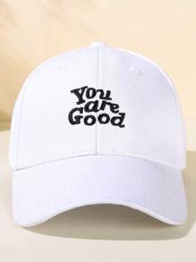Gorra de béisbol negra y blanca de uso diario bordada con "Eres bueno"