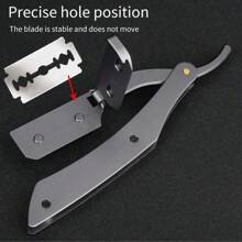 Men's Straight Razor, With 10pcs Replaceable Stainless Steel Blades, Manual Shaver With Aluminum Handle & Storage Bag, Portable Foldable Shaver For Home Use & Barber Razor, Gift For Father Day & Boyfriend, Valentine's Day, Christmas