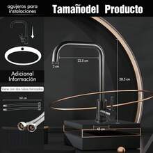 Grifo de Cocina, Mezcladora para Fregadero de Acero Inoxidable 304, Grifo Moderno de 360 ° Giratorio, Grifo Monomando para Cocina para Agua Caliente y Fría, Acabado Níquel Cepillado, CV-10020 - Negro Mate 2 - Ver 9