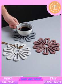 1 pieza / 6 piezas Posavasos con aislamiento térmico de estilo nórdico, tapete de mesa, mantel de mesa para comedor con protección contra el calor, posavasos con estampado antideslizante, fácil de limpiar