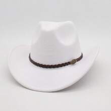 1 件男女通用西部牛仔帽，金属铆钉牛图案，轻质节日场合帽，采用非弹性涤纶编织而成，配有装饰配件，适合休闲旅行、度假、防晒和装饰