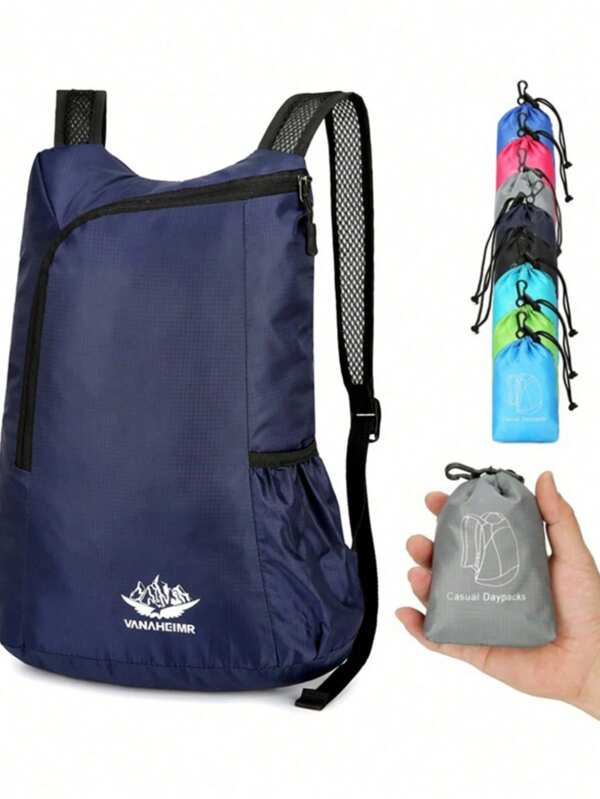 1pc Foldable Super-Light Portable Storage Bag Waterproof Backpack For Travel, Outdoor And Sports Travel Bag