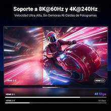 2.1 48Gbps 2M, Certificado de Alta Velocidad Aluminio, 4K@240Hz 120Hz 8K@60Hz, HDCP 2.2 y 2.3, eARC HDR 10 Compatible con\/Blu-ray\/TV\/Switch\/TV\/Monitor - 2 metros - Ver 9
