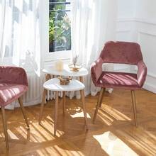 FurnitureR Juego de 3 Mesas auxiliares Triangulares Mesita Auxiliar Mesa de Centro Mesita Auxiliar Minimalista Moderna para Sala de Estar y balcón Hogar y Oficina Chocolate - blanco - Ver 3