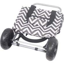 Trolley Dolly Red Foldable Shopping Cart For Groceries With Wheels And Removable Bag And Rolling Personal Handtruck Standard - Black Chevron - View 4