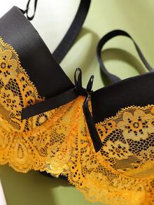 Romantic Two-Tone Sexy Padded Push-Up B/C-Cup Lace Patchwork Women's Bra