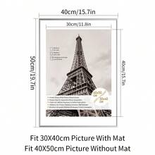 1pc/2pcs Large Aluminum Alloy Photo Frame, Gold, Silver, Black Metal Poster Frame, Narrow Matte Rounded Minimalist Art Frame, A2 Certificate Photo Frame, 50x70cm Personal Art Portrait Frame, 40x50cm Brick Painting Frame, 50x60cm Decorative Painting Frame, Home Wall Decor Frame, Comes With Backing Board And Installation Accessories. - Multicolor - View 21