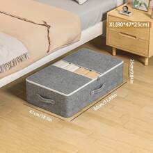 1PC Underbed Storage Bags Organizer Container,Fabric Zipper Blanket Storage Box,Large Capacity Storage Bags For Blanket, Clothing, Comforter, Sweaters, Pillows, Linen Sheets