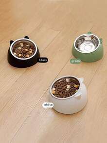 1pc Detachable Inclined Neck Protection Stainless Steel Cat Bowl - Multicolor - View 6