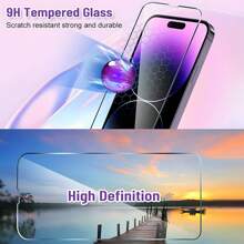 4 paquetes de protectores de pantalla HD transparentes compatibles con 16 Pro Max/16 Pro/16/15 Pro Max/15 Pro y modelos anteriores (serie 11-14). Respetuoso con las fundas, cobertura completa y vidrio antiarañazos 9H para protección diaria / multiuso (revestimiento antihuellas + kit sin burbujas con pegatinas antipolvo)