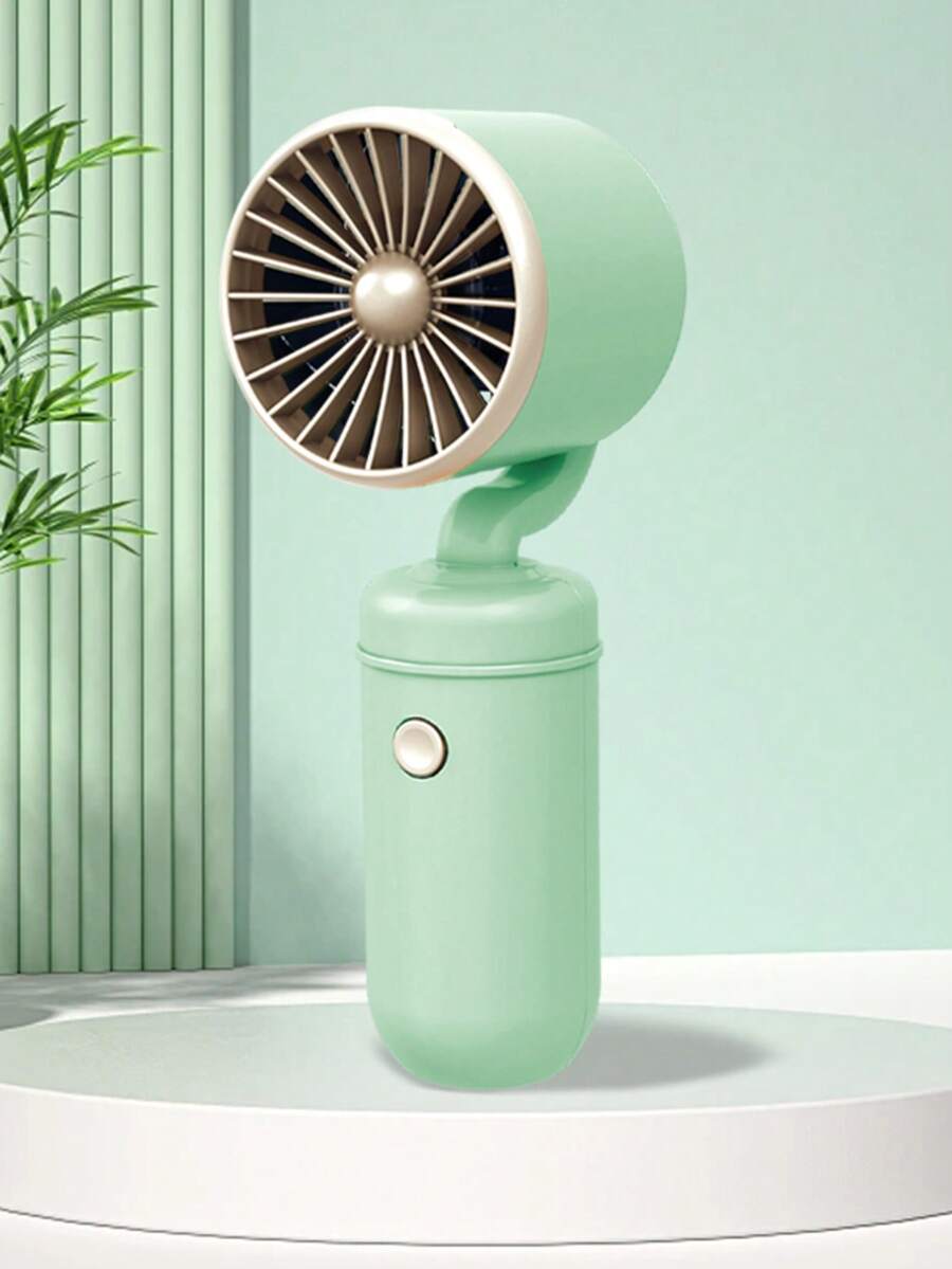 USB Rechargeable Portable Small Fan With Turbo Mini Electric Fan Handheld Simple Desktop Fan - Green - View 1