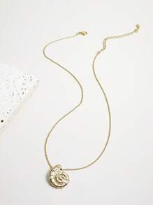 1pc Fashionable Minimalist Seashell Pendant Necklace, Casual & Versatile For Women, Suitable For Party And Daily Wear