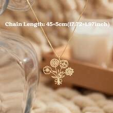 Dây chuyền bó hoa mừng sinh nhật 1-5 bông được cá nhân hóa, Dây chuyền hoa tùy chỉnh, Dây chuyền hoa, Dây chuyền gia đình, Quà tặng sinh nhật, Quà tặng Ngày của Mẹ - Nhiều màu - Xem 8