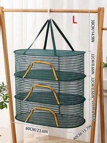 1 pieza Cesta multiusos plegable de color negro, blanco y verde para secar ropa, pescado, verduras, calcetines, bolsa de malla, productos secos, secado fresco, cesta de almacenamiento - Multicolor - Ver 24