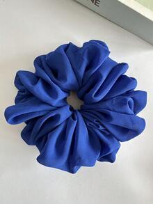 1pc Extra Large Blue Chiffon Hair Scrunchie, Suitable Women Daily Hair Accessory Scrunchies Hair Ties Scrunchy Hair Ties, Casual ,Head Piece - Blue - View 3