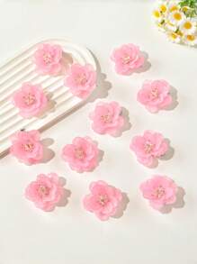 2 piezas Pinzas para el cabello con diseño de flor realista y elegante para niñas, versátiles