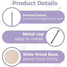 10 件 Positive 钩针展示架、可调节木制娃娃底座钩针架、捆绑展示架、装饰性钩针娃娃架，用于情绪小雕像/Positive 乌龟钩针/Positive 土豆钩针/Positive 泡菜钩针 - 黃色-10pcs - 查看 7