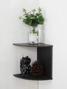 1pc Home Corner Shelf Wall-Mounted Triangle Shelf, Multifunctional Display Rack, Bookshelf, Storage Organizer For Living Room, Bedroom Without Drilling
