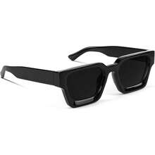 Square Men Women Fashion Thick Rectangle Glasses Shades Designer Style - 黑色 - 查看 1