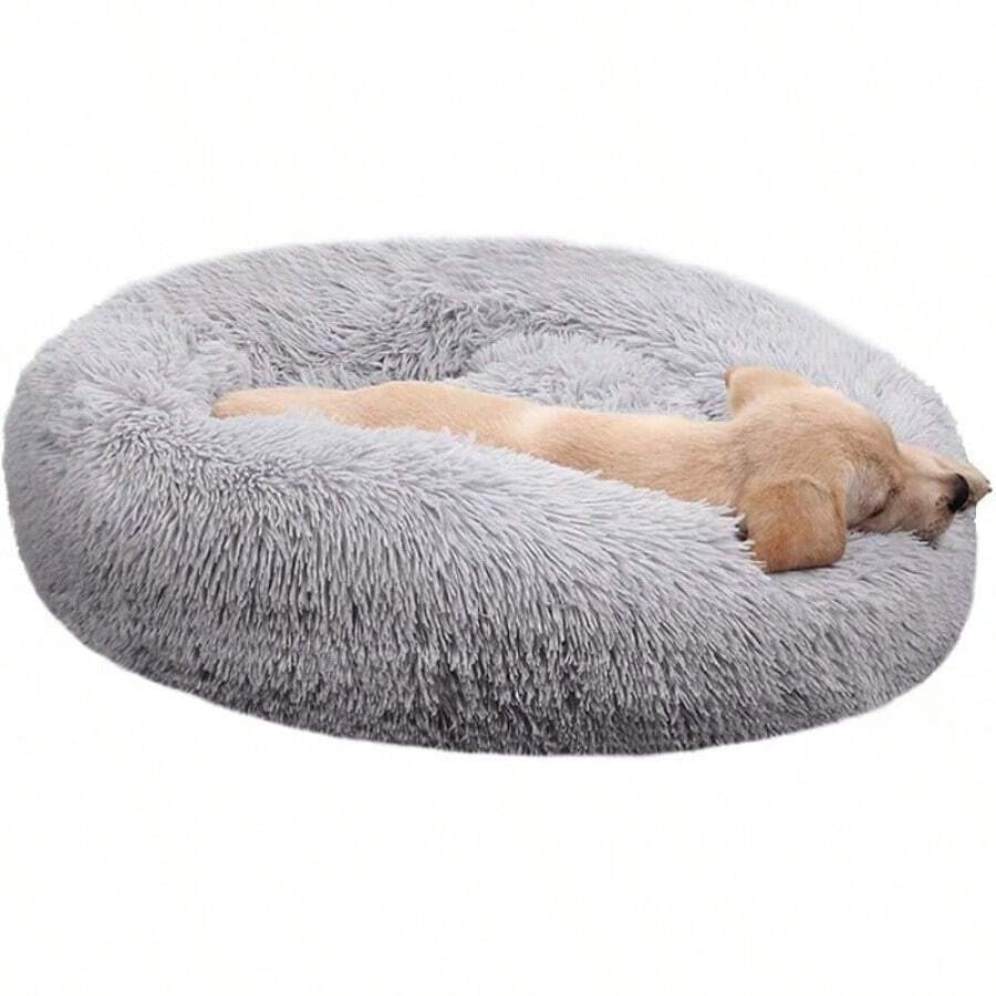 Modern Soft Plush Round Pet Bed For Cats Or Small Dogs, Mini Medium Sized Dog Cat Bed Self Warming Autumn Winter Indoor Snooze Sleeping Cozy Kitty Teddy Kennel