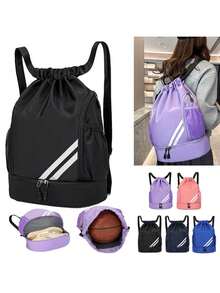 防水户外旅行背包，带鞋隔层的健身旅行背包，篮球包，登山背包 - 彩色 - 查看 2