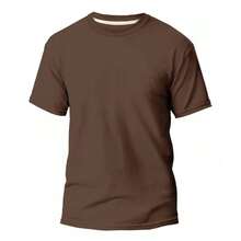 KIT 3 Basic Plain Men's T-Shirts 100% Cotton 30.1 - Baby Pink + Brown + Black - View 2