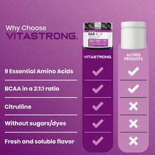 Vitastrong EAA PRO Essential Amino Acids – 9 EAAs With BCAAs, Glutamine, Citrulline, Tyrosine, Lysine, Tryptophan And Methionine, 300g Powder With Red Fruits - Others - View 10