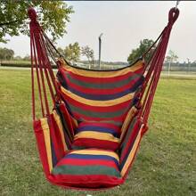 1 pieza Hamaca silla colgante, silla colgante resistente con múltiples cuerdas, cómoda, disponible en rojo, azul, naranja, verde, incluye 2 cuerdas e instrucciones, ideal para uso en exteriores, jardín, dormitorio, patio, interior/exterior, excelente equipo de ocio
