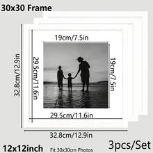 1pc/3pcs/Set 30x30/25x25/20x20cm Multicolor Photo Frames, Exquisite Large Picture Frames For Wall, Portrait Frame For Photo Wall, Picture Frames Collage Wall Decor, Fit 12x12/10x10/8x8-In Pictures, Black/White/Wood Grain/Gold, Classic(No Photo Paper) - Multicolor - View 18