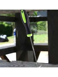 1PC Metal U-Hook Puller – Garden And Sidewalk Crack Weeder | Thickened Black And Green Non-Slip Handle | Multi-Purpose Lawn Tool For Loosening Soil, Cleaning Paving Stone Joints, Removing Screen Seams And Sealing Strips | Essential Tool For Spring Gardening, Summer Weeding And Holiday Yard Maintenance - Black Green - View 4