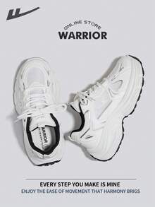 女款 Warrior 时尚复古运动鞋，春夏轻便舒适透气，跑步鞋风格简约休闲，时尚百搭，四季皆宜，耐磨耐穿，适合全天穿着，训练运动鞋，小白鞋 - 白/銀 - 查看 8