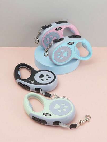 3 meter utdragbart hundkoppel - Nylonmaterial, bromslås med en knapp, bekvämt handtag, lämplig för medelstora till stora hundar, inget batteri krävs