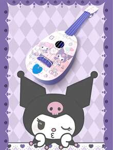 Sanrio 1Pc Kuromi 古典尤克里里吉他乐器初学者，互动亲子 Sanrio 音乐玩具。创意玩具逼真 4 弦吉他尤克里里。