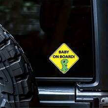 2pcs Baby In Car Stickers For Boys Paint, Removable, Non-Magnetic Baby Stickers For Cars & Windows -Baby Dinosaur