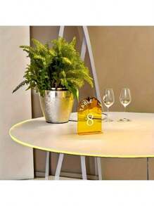 Acrylic Wedding Table Numbers 1-10 With Stands | 5x7 Inch Printed Calligraphy, Gold Table Number Signs And Holders | Perfect For Wedding Reception, Centerpiece Decoration, Event, Party