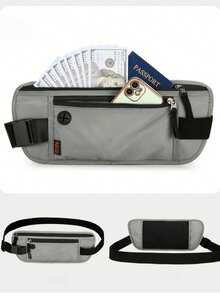 1 件男女通用运动跑步腰包，骑行腰包，轻便，防水，便携，弹性，RFID 保护，多功能手机包，钥匙包，现金包，硬币包，护照包，非常适合户外运动、旅行、度假、购物、登山、徒步旅行、健身、攀岩、马拉松跑步比赛