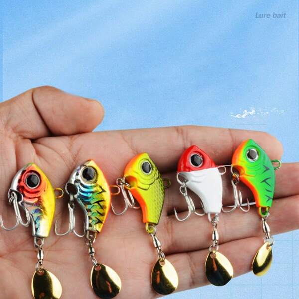 Long Casting Vibrating Lipless Crankbait Lure With Rotating Glitter, Small Spintail Vibrating Lure Crankbait For Inshore Light Tackle Fishing