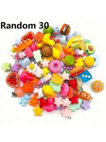 10/20/30/50/80/100/200pcs Vivid Resin Craft Supplies - Imaginative Animals, Fruits And Food Series - Colorful DIY Jewelry Making Necklace, Bracelet And Earring, Perfect For Craft Lovers And Jewelry Making