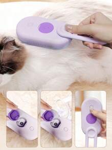 Spazzola elettrica per la rimozione dei peli di gatto, ricaricabile tramite USB, con funzione di idratazione a spruzzo e massaggiante, 3 in 1