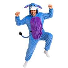nerd hunters Piżama Dla Dorosłych Kigurumi Kombinezon Pluszowa Unisex Kostium Cosplay Zwierzę Osiołek - Blue - View 5