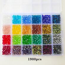 4毫米/0.157英寸玻璃珠,适用于珠宝制作套件,15/20/24格玻璃刻面珠,散装DIY套件,工艺双锥玻璃珠,手工配件 - 盒裝尖珠 - 查看 18