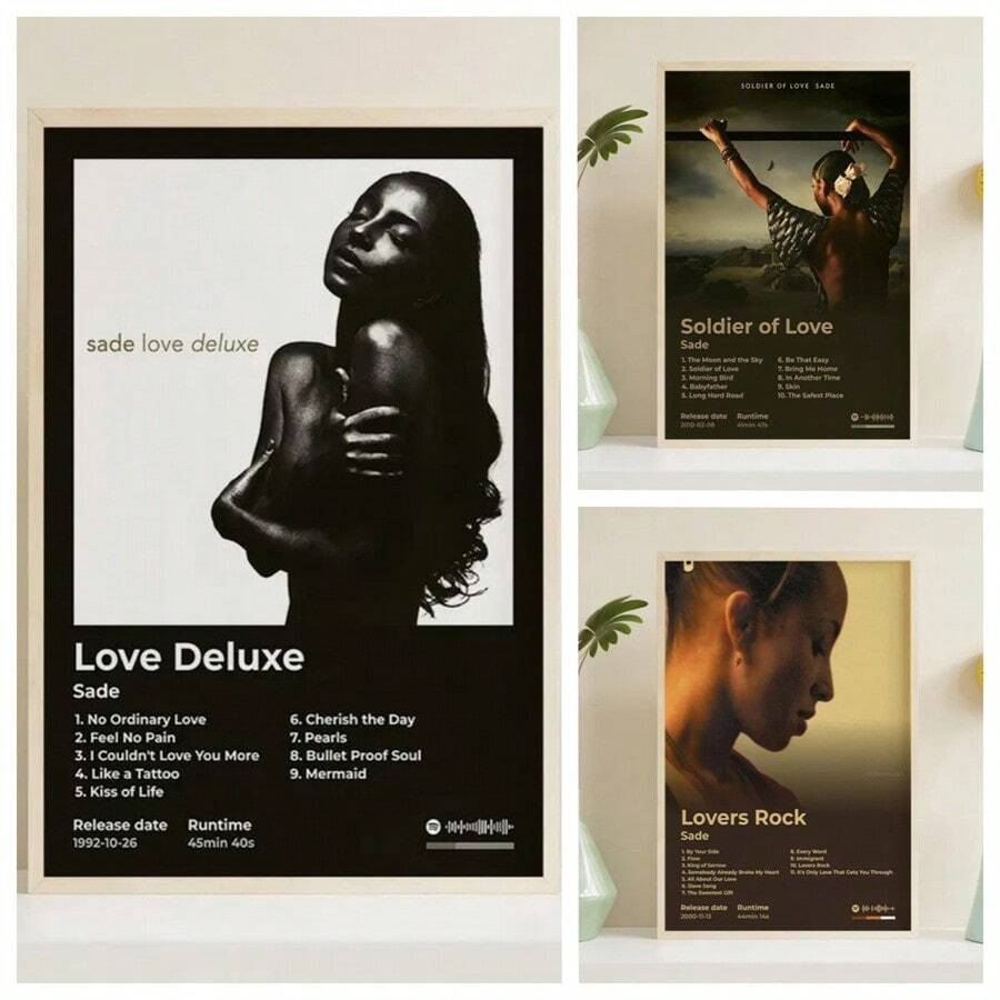 1/3 tấm Poster nghệ thuật âm nhạc Sade, Poster âm nhạc, Poster album Sade, Tranh in Sade đen trắng, Poster in HD, Quà tặng cho người hâm mộ âm nhạc, Đồ trang trí nhà không có khung - Nhiều màu - Xem 1