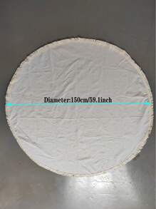 1pc Beige Round Tablecloth, Minimalist Solid Color Thickened Dust-Proof Tablecloth Suitable For Holiday Gatherings, Daily Home Use And Tabletop Decor