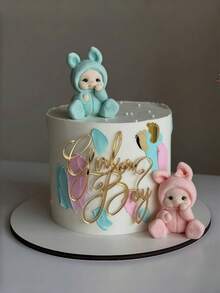 2pcs/1set Gender Revealing Ceremony "Boy Or Girl"And 6 Pieces Baby Foot Print Suit, Acrylic Welcome Baby Birth Cake Decoration, Cake Topper Decorations, Baby Shower Party Decoration Items, Baby Foot Print Cake Decoration, Gender Reveal "Boy Or Girl" Cake Decoration, Baby Shower Party& Birthday Party Acrylic Cake Topper - Perfect For Dessert Table Decor - Gold - View 3