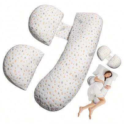 Gravidkudde - U-formad och H-formad, justerbar och konvertibel design för att stödja ländrygg, rygg och mage under graviditeten, hjälper till att lindra trötthet. Stödkudde för midja och mage efter förlossningen för sidosömn.