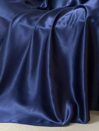 1 Pc Navy Blue DIY Satin Duchesse Fabric, Suitable For Wedding Dress, Costume, Backdrop, Decoration For Wedding, Birthday Party, Banquet, Home Decor, Outdoor
