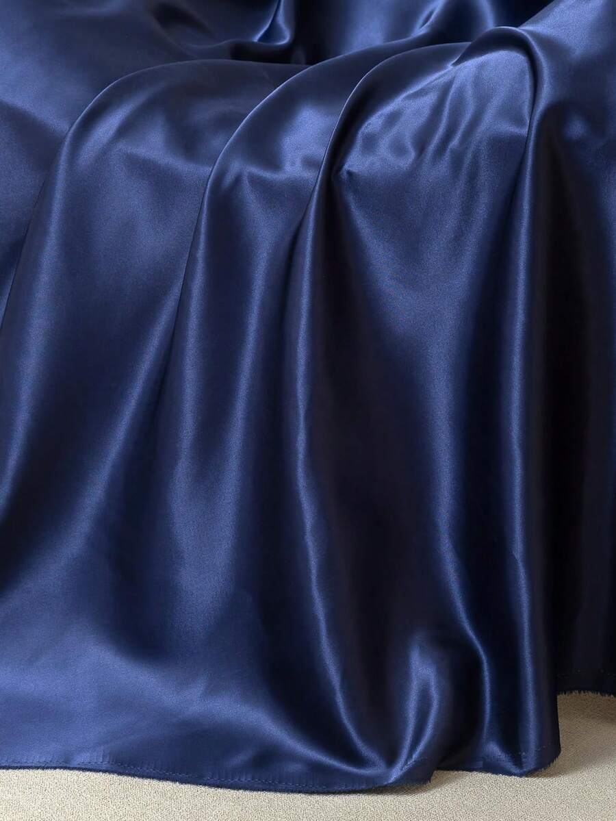 1 Pc Navy Blue DIY Satin Duchesse Fabric, Suitable For Wedding Dress, Costume, Backdrop, Decoration For Wedding, Birthday Party, Banquet, Home Decor, Outdoor
