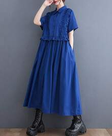 Women Long Dresses - Blue - View 5