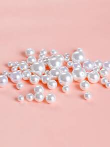 100/300/1000pcs ABS Pearl Beads, Colorful 3/4/6/8/10mm Round Faux Pearl Beads For DIY Jewelry Making, Bracelets, Earrings, Necklaces Decoration - White - View 4
